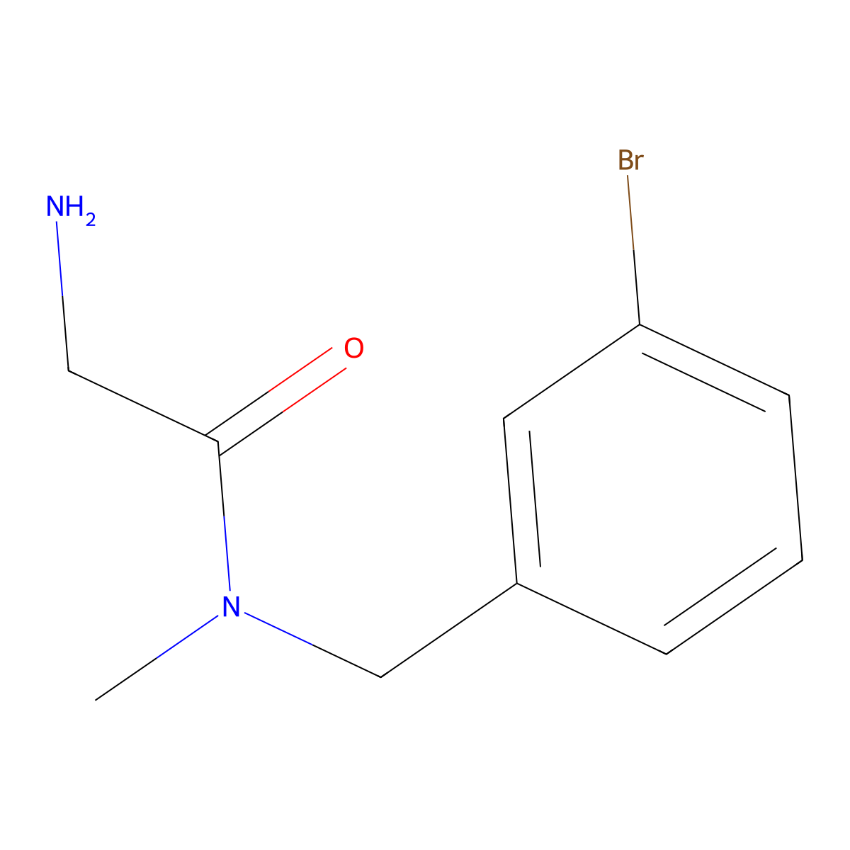 2-Amino-N-(3-bromo-benzyl)-N-methyl-acetamide molecular structure, CAS 1178690-98-6