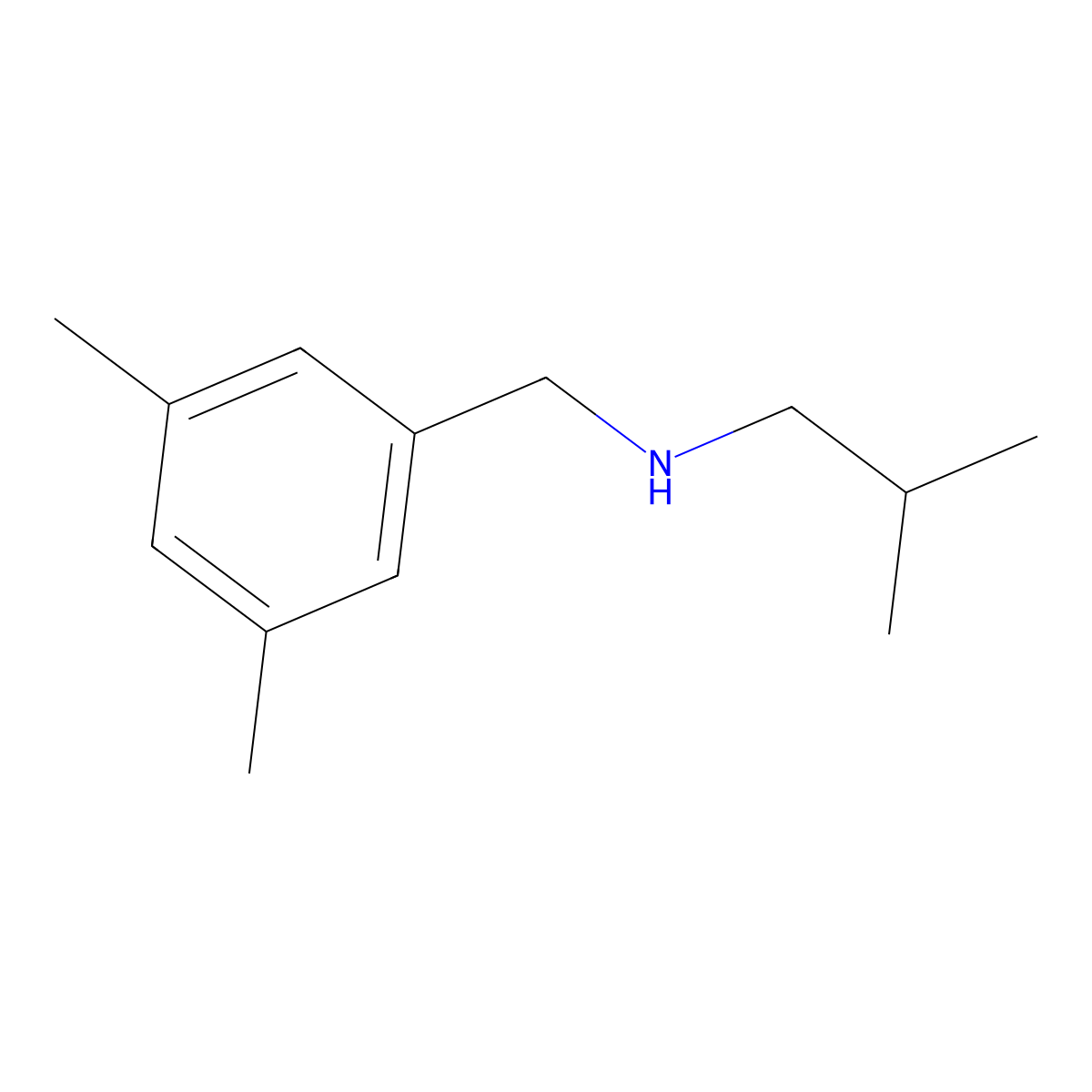 [(3,5-Dimethylphenyl)methyl](2-methylpropyl)amine molecular structure, CAS 1178693-82-7
