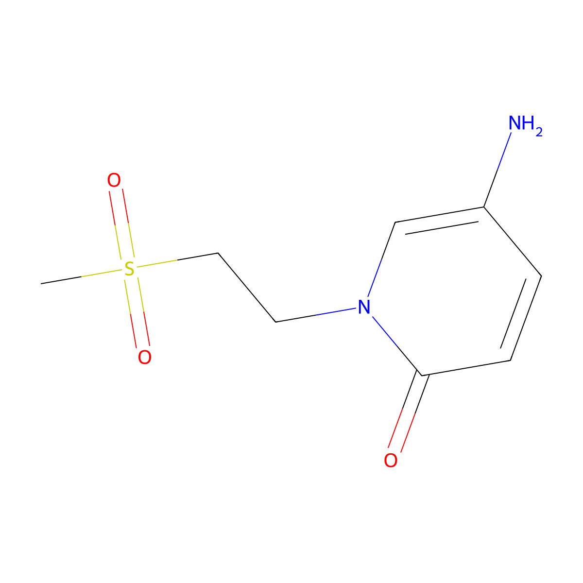 5-Amino-1-(2-methanesulfonylethyl)-1,2-dihydropyridin-2-one molecular structure, CAS 1178695-22-1
