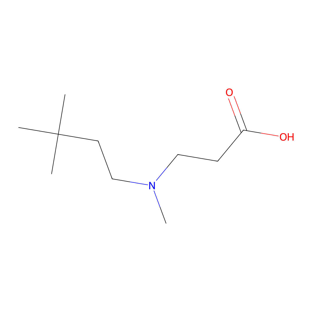 3-[(3,3-Dimethylbutyl)(methyl)amino]propanoic acid molecular structure, CAS 1178701-98-8