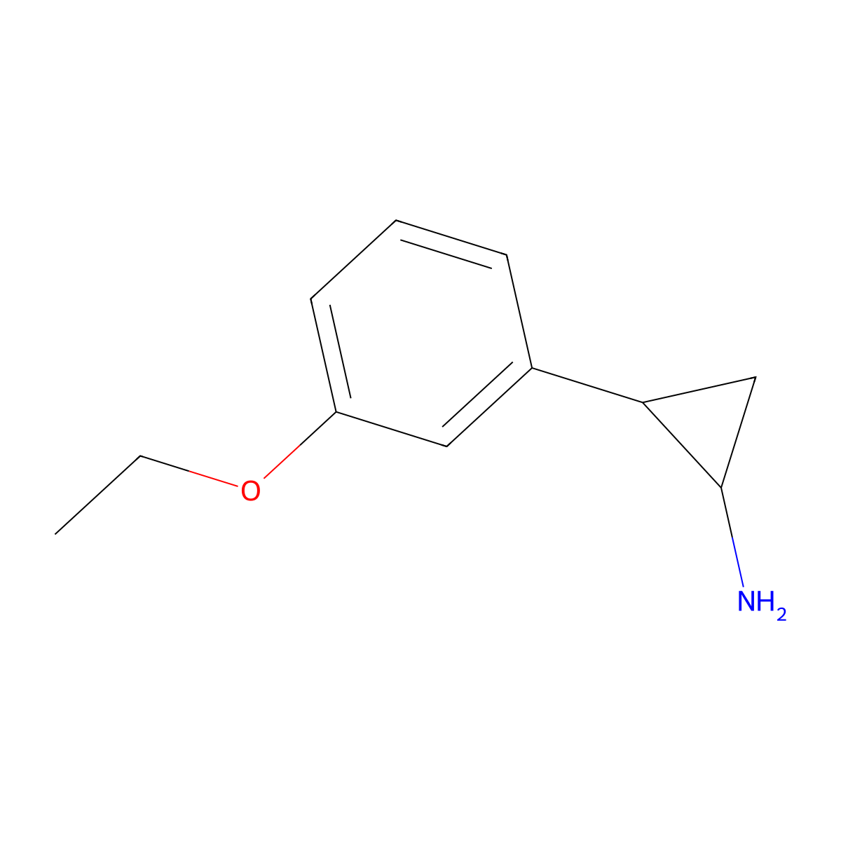 2-(3-Ethoxyphenyl)cyclopropan-1-amine molecular structure, CAS 1178703-01-9