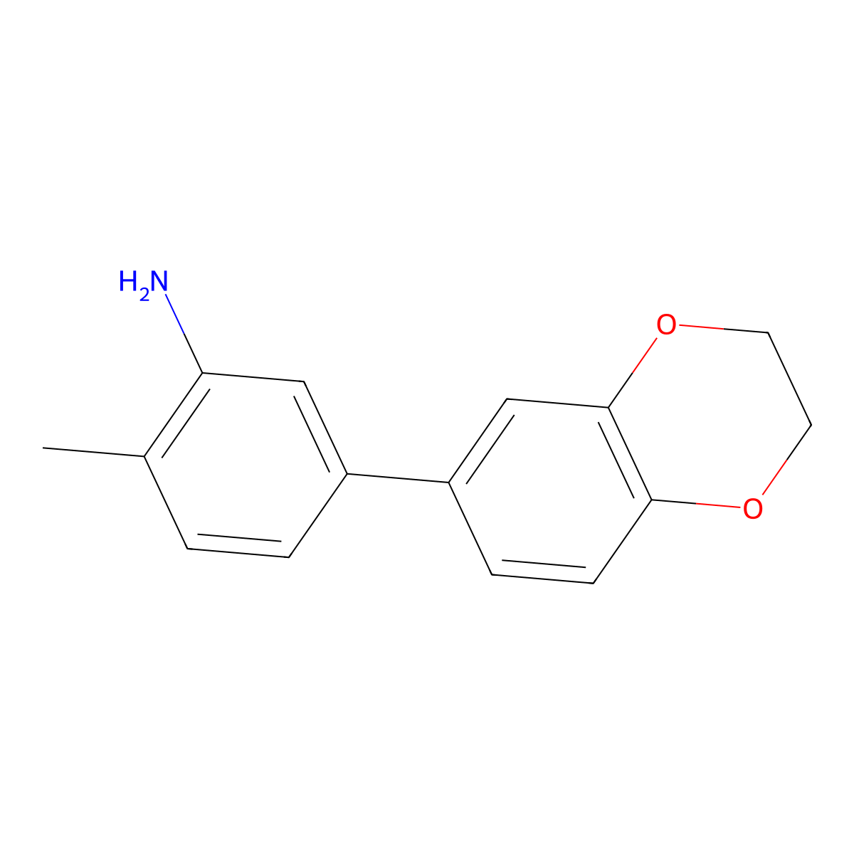 5-(2,3-Dihydro-1,4-benzodioxin-6-yl)-2-methylaniline molecular structure, CAS 1178705-36-6