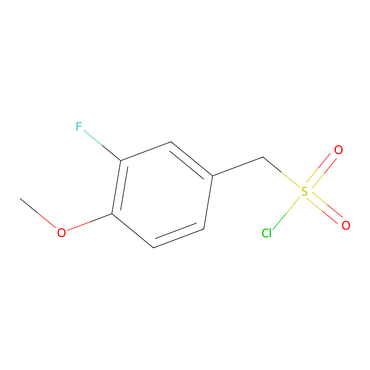 (3-Fluoro-4-methoxyphenyl)methanesulfonyl chloride molecular structure, CAS 1178706-94-9