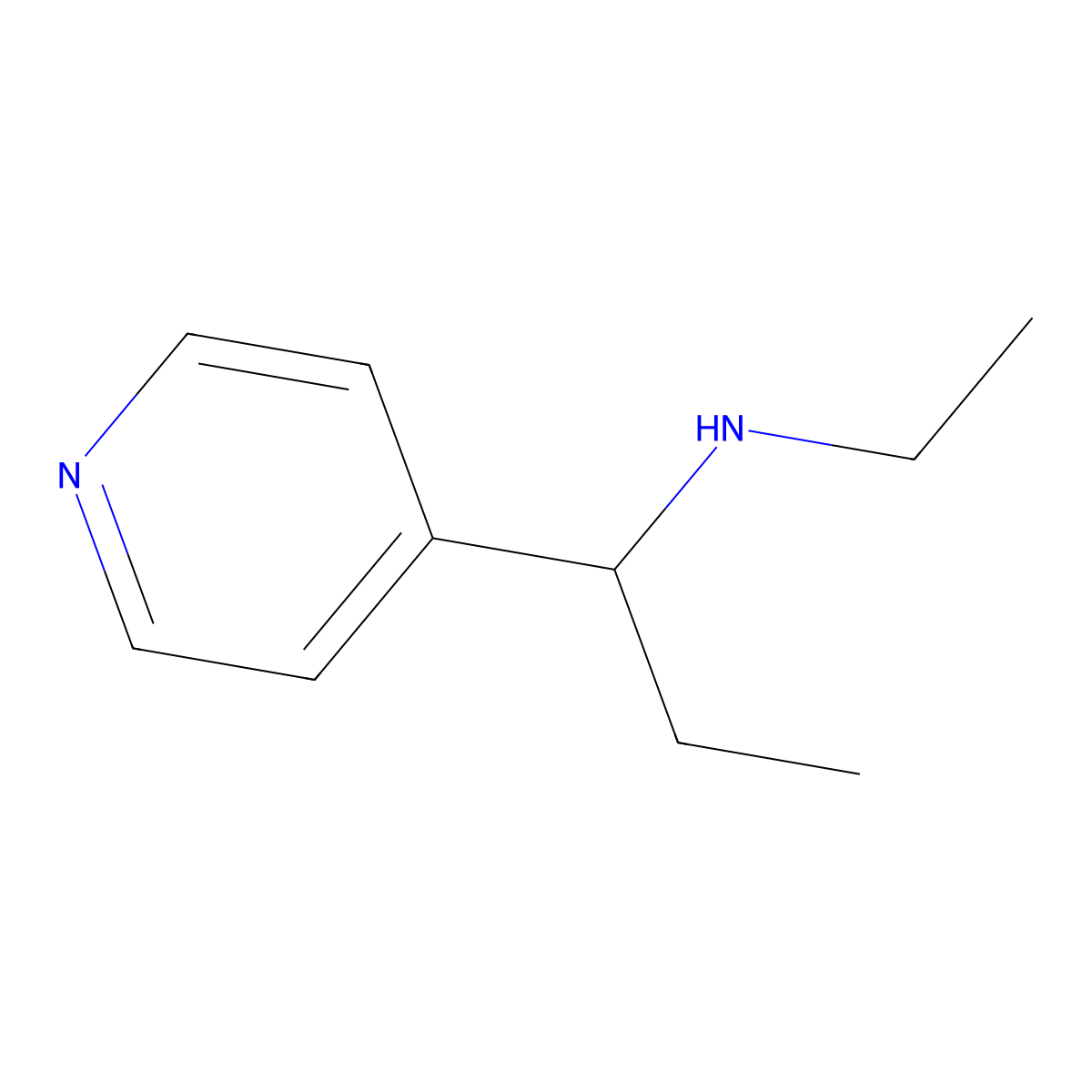 Ethyl[1-(pyridin-4-yl)propyl]amine molecular structure, CAS 1178707-49-7