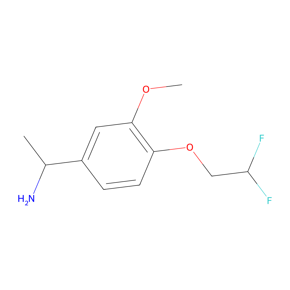 1-[4-(2,2-Difluoroethoxy)-3-methoxyphenyl]ethanamine molecular structure, CAS 1178711-09-5