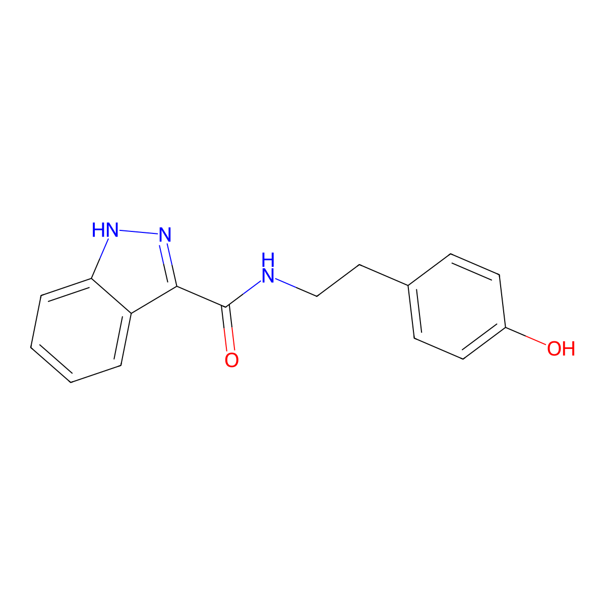 N-[2-(4-hydroxyphenyl)ethyl]-2H-indazole-3-carboxamide molecular structure, CAS 1178716-38-5