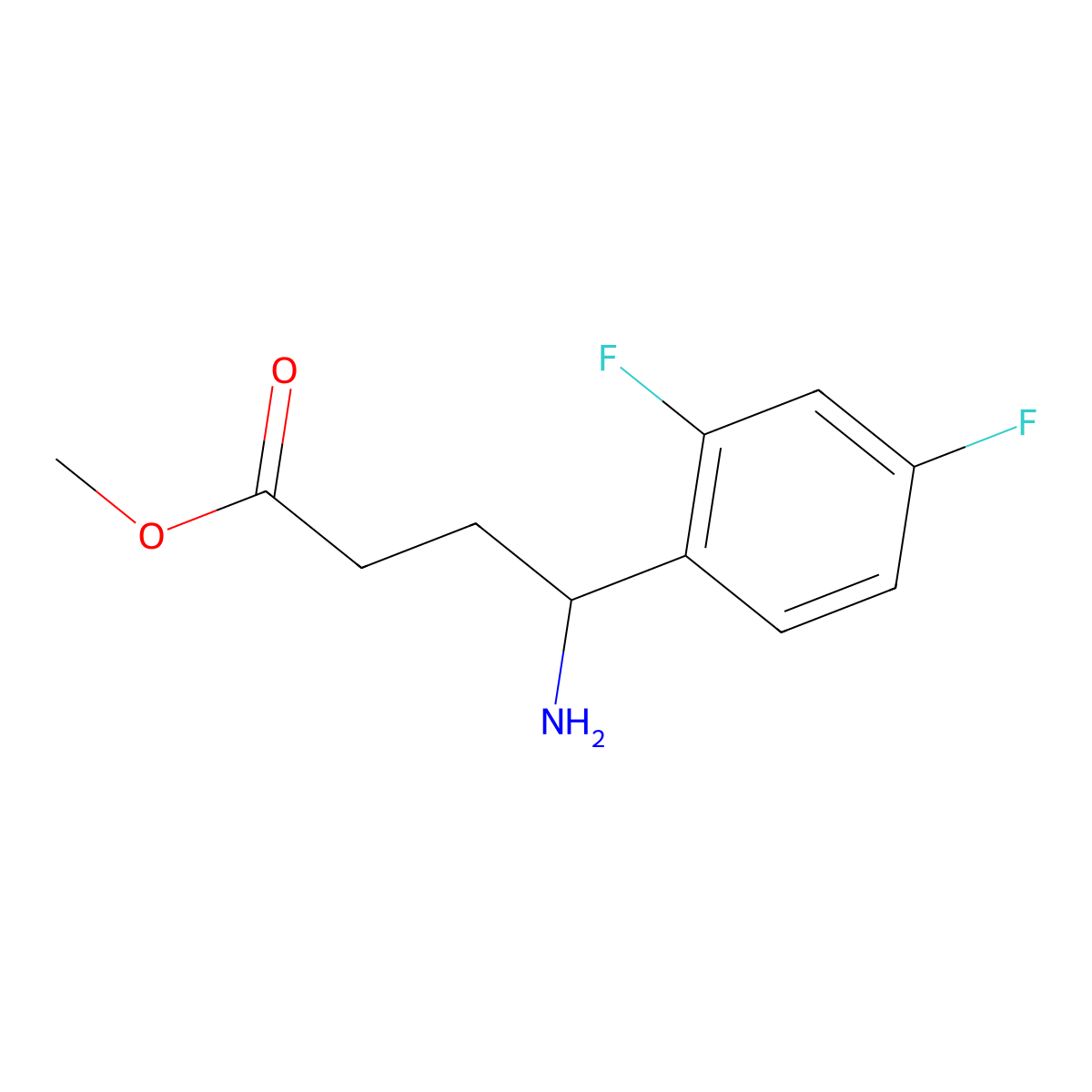 Methyl 4-amino-4-(2,4-difluorophenyl)butanoate molecular structure, CAS 1178716-80-7