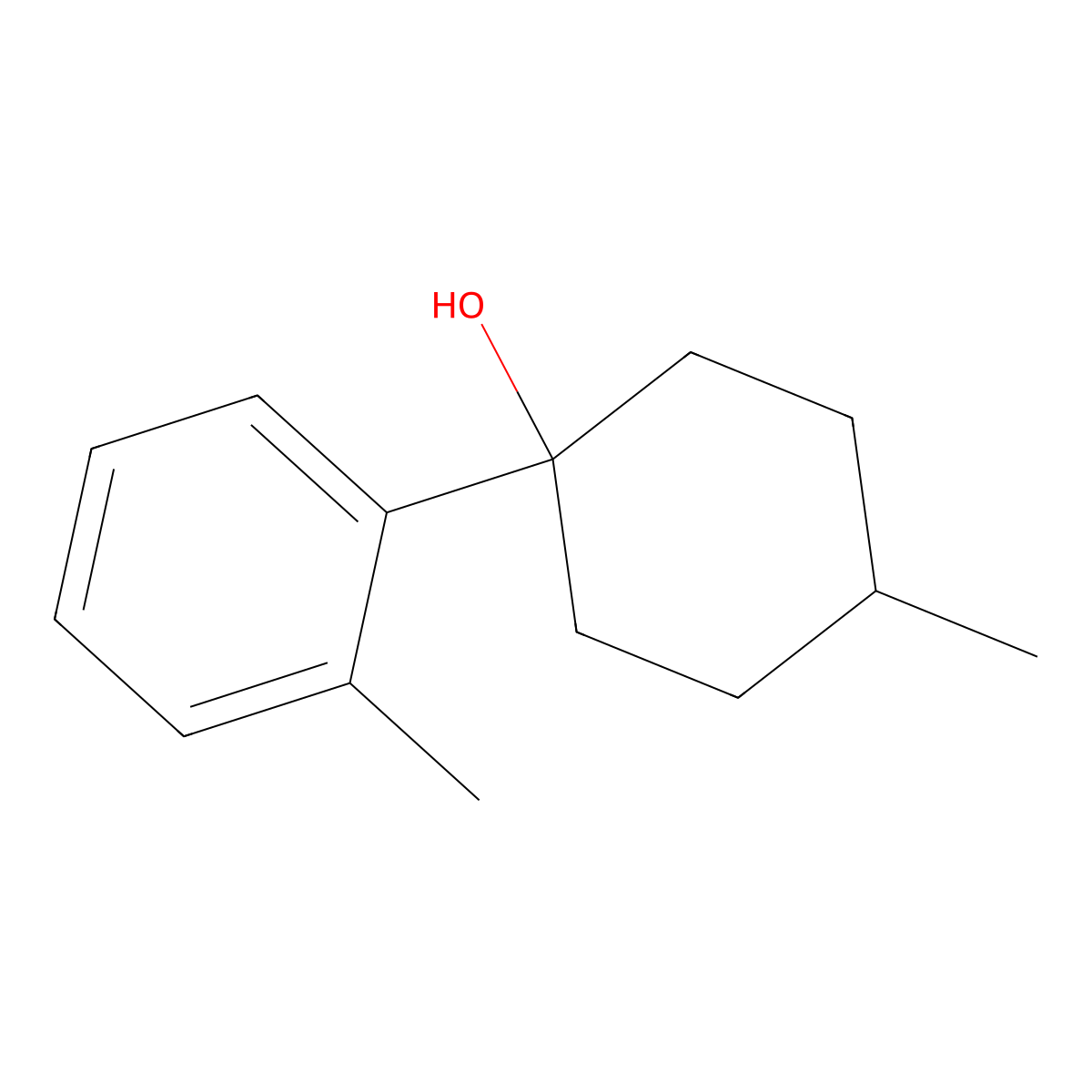 4-Methyl-1-(2-methylphenyl)cyclohexan-1-ol molecular structure, CAS 1178718-01-8