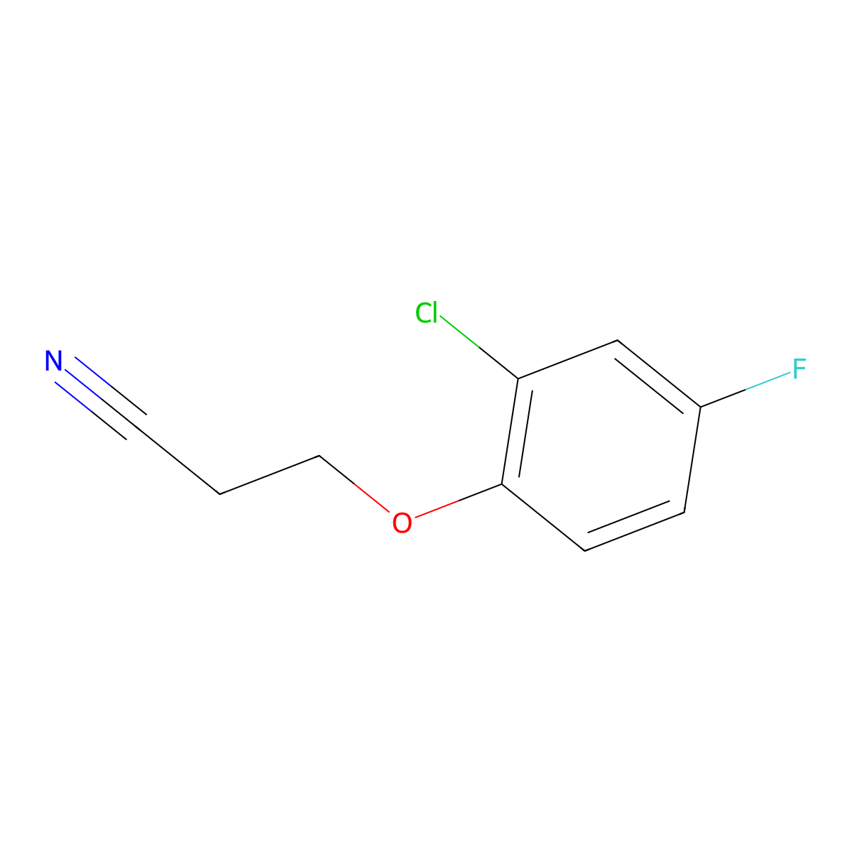 3-(2-Chloro-4-fluoro-phenoxy)propanenitrile molecular structure, CAS 1178719-76-0