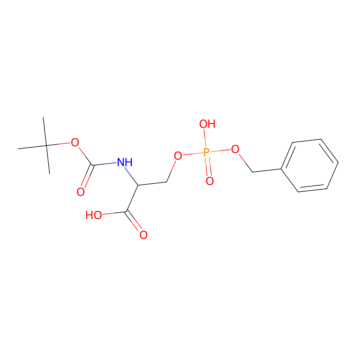 Boc-Ser(PO(OBzl)OH)-OH molecular structure, CAS 117872-43-2