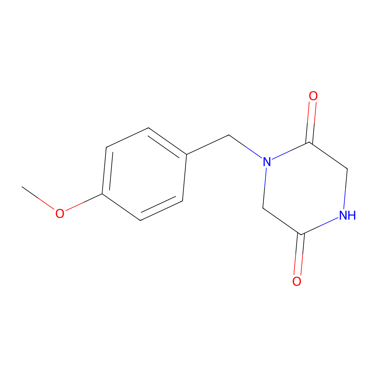 1-(4-Methoxybenzyl)-2,5-piperazinedione molecular structure, CAS 117872-49-8