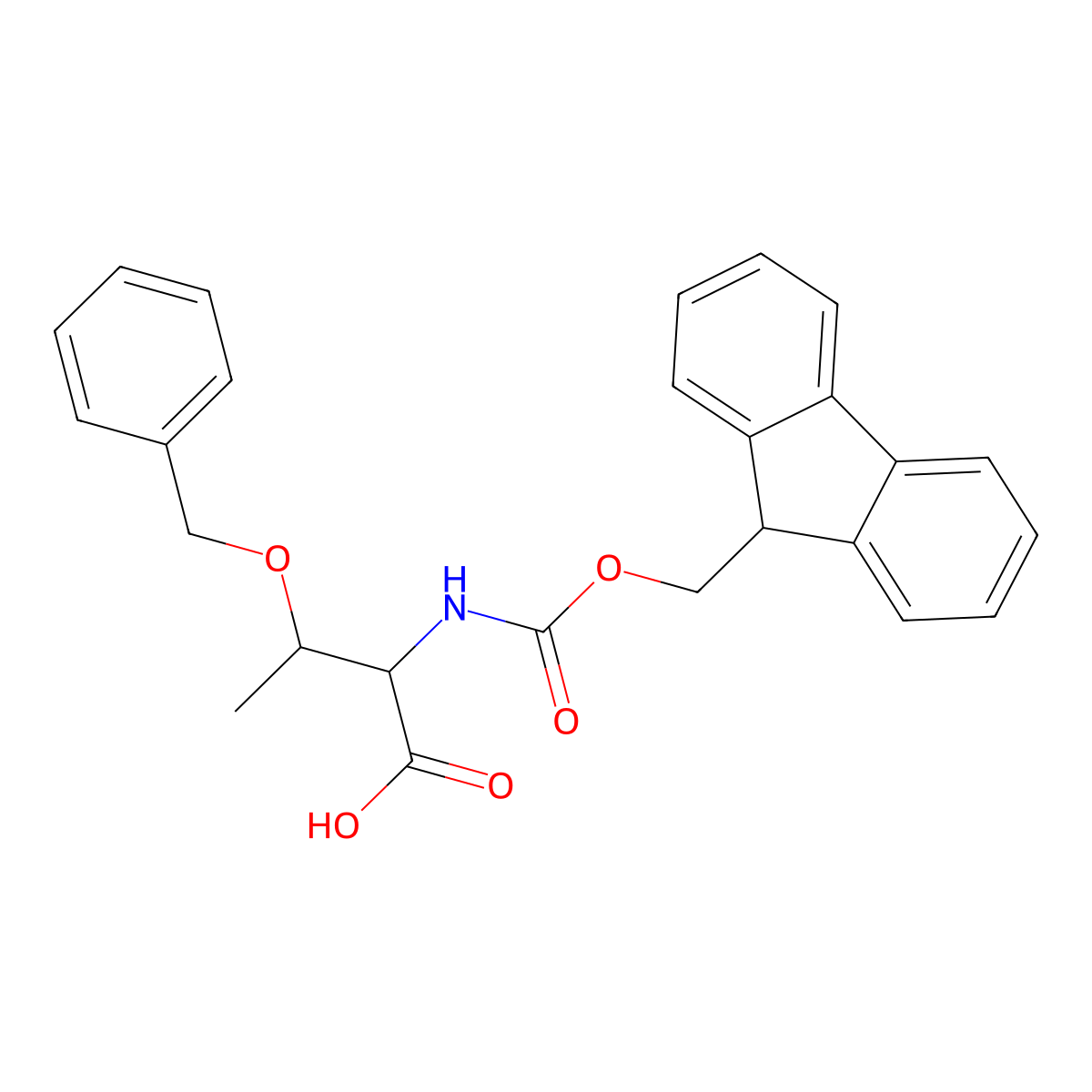 (2S,3R)-3-(benzyloxy)-2-((((9H-fluoren-9-yl)methoxy)carbonyl)amino)butanoic acid molecular structure, CAS 117872-75-0