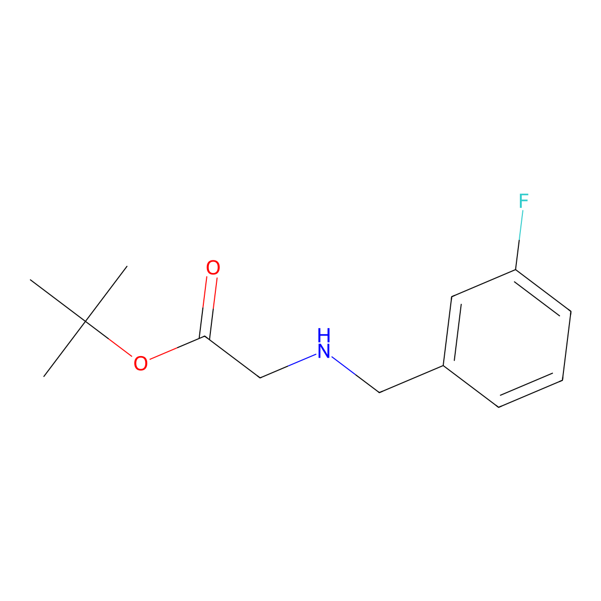Tert-butyl 2-{[(3-fluorophenyl)methyl]amino}acetate molecular structure, CAS 1178721-65-7