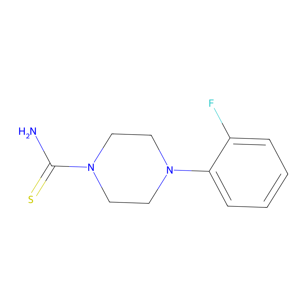 4-(2-Fluorophenyl)piperazine-1-carbothioamide molecular structure, CAS 1178728-47-6