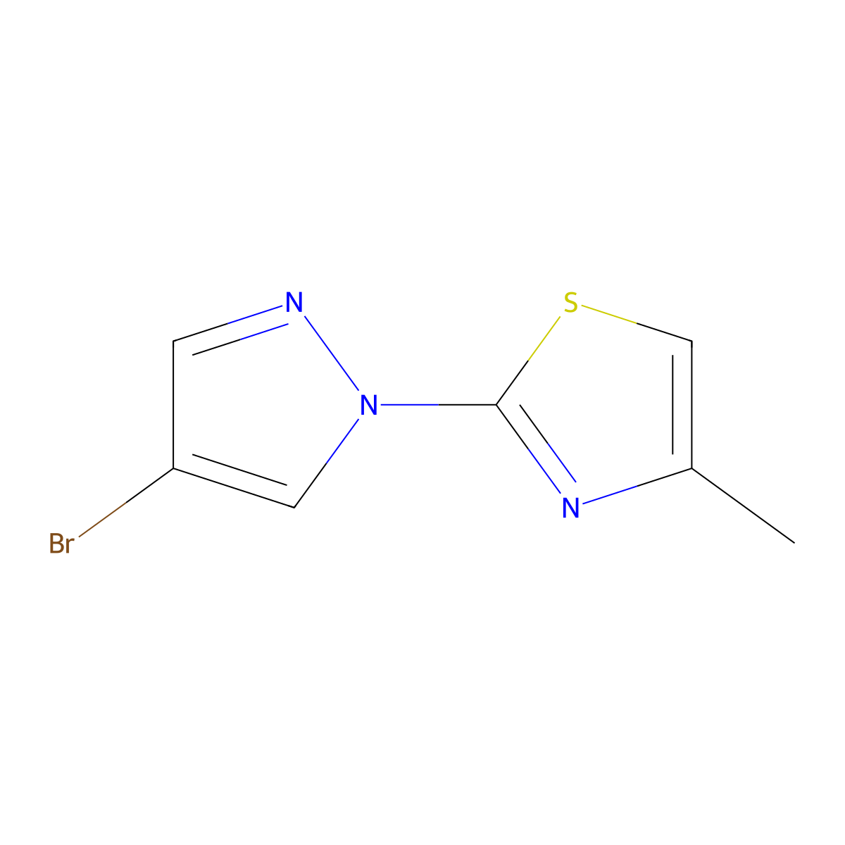 2-(4-bromo-1H-pyrazol-1-yl)-4-methyl-1,3-thiazole molecular structure, CAS 1178729-87-7