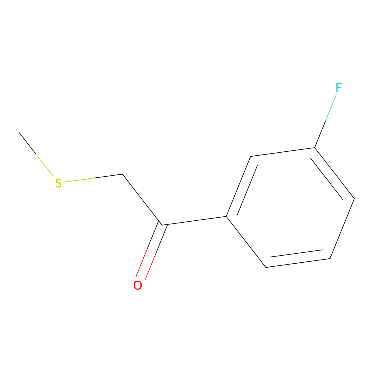 1-(3-Fluorophenyl)-2-(methylsulfanyl)ethan-1-one molecular structure, CAS 1178730-51-2