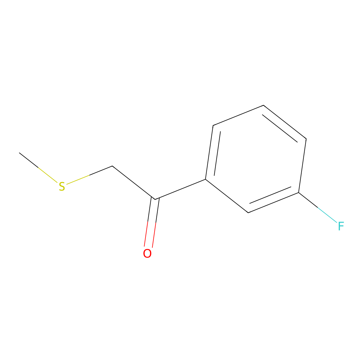 1-(3-Fluorophenyl)-2-(methylsulfanyl)ethan-1-one molecular structure, CAS 1178730-51-2
