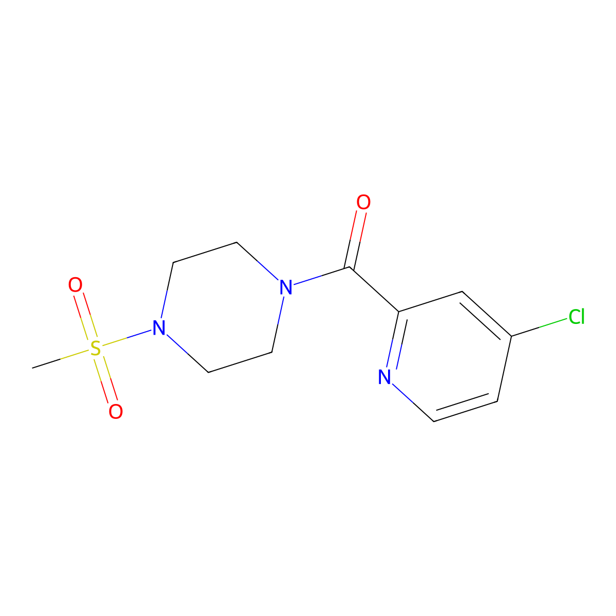 (4-Chloropyridin-2-yl)(4-(methylsulfonyl)piperazin-1-yl)methanone molecular structure, CAS 1178731-43-5
