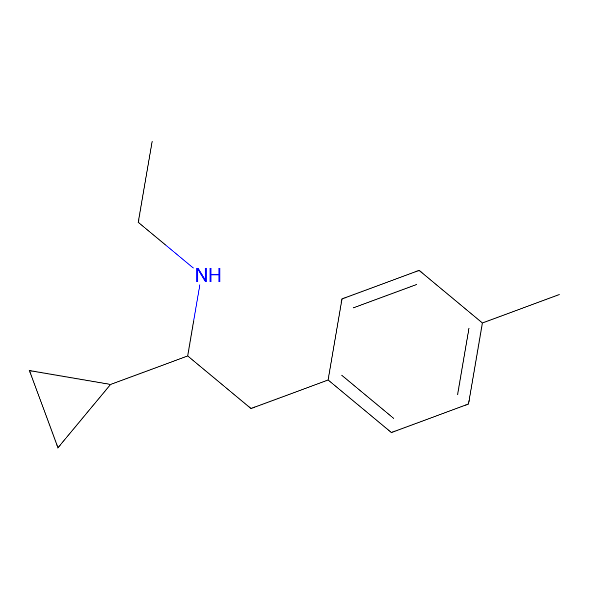 [1-Cyclopropyl-2-(4-methylphenyl)ethyl](ethyl)amine molecular structure, CAS 1178738-58-3
