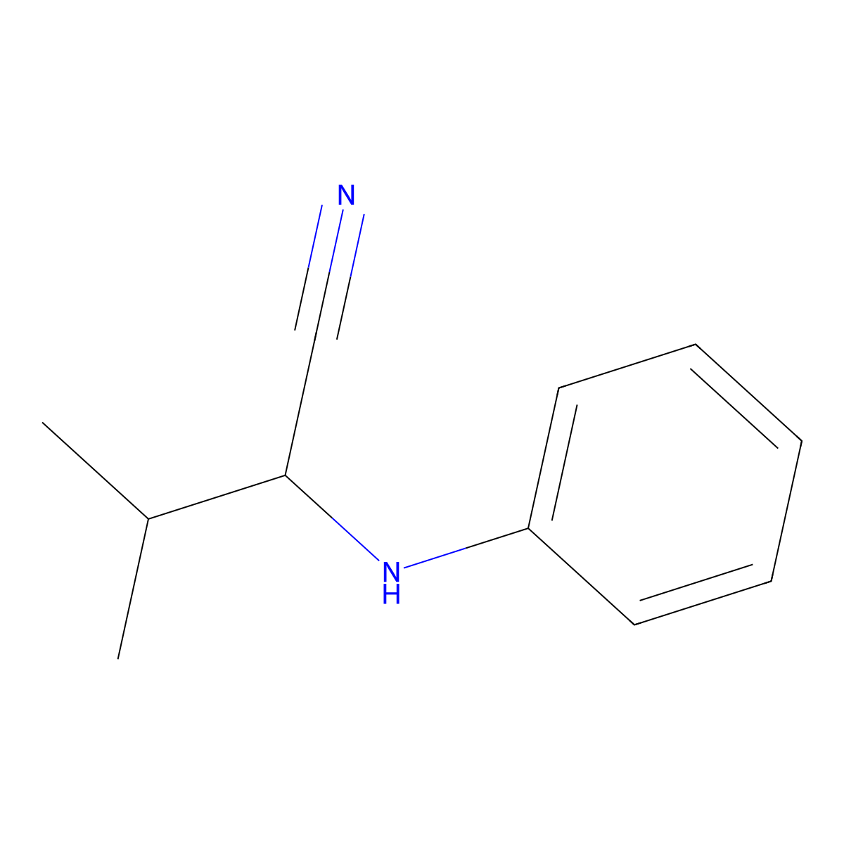 3-Methyl-2-(phenylamino)butanenitrile molecular structure, CAS 117874-96-1