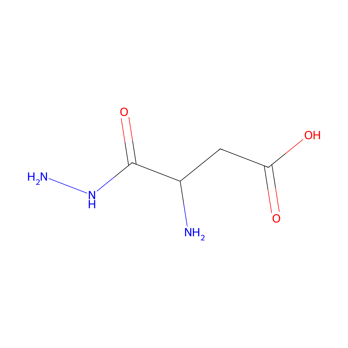 3-Amino-3-(hydrazinecarbonyl)propanoic acid molecular structure, CAS 117874-99-4