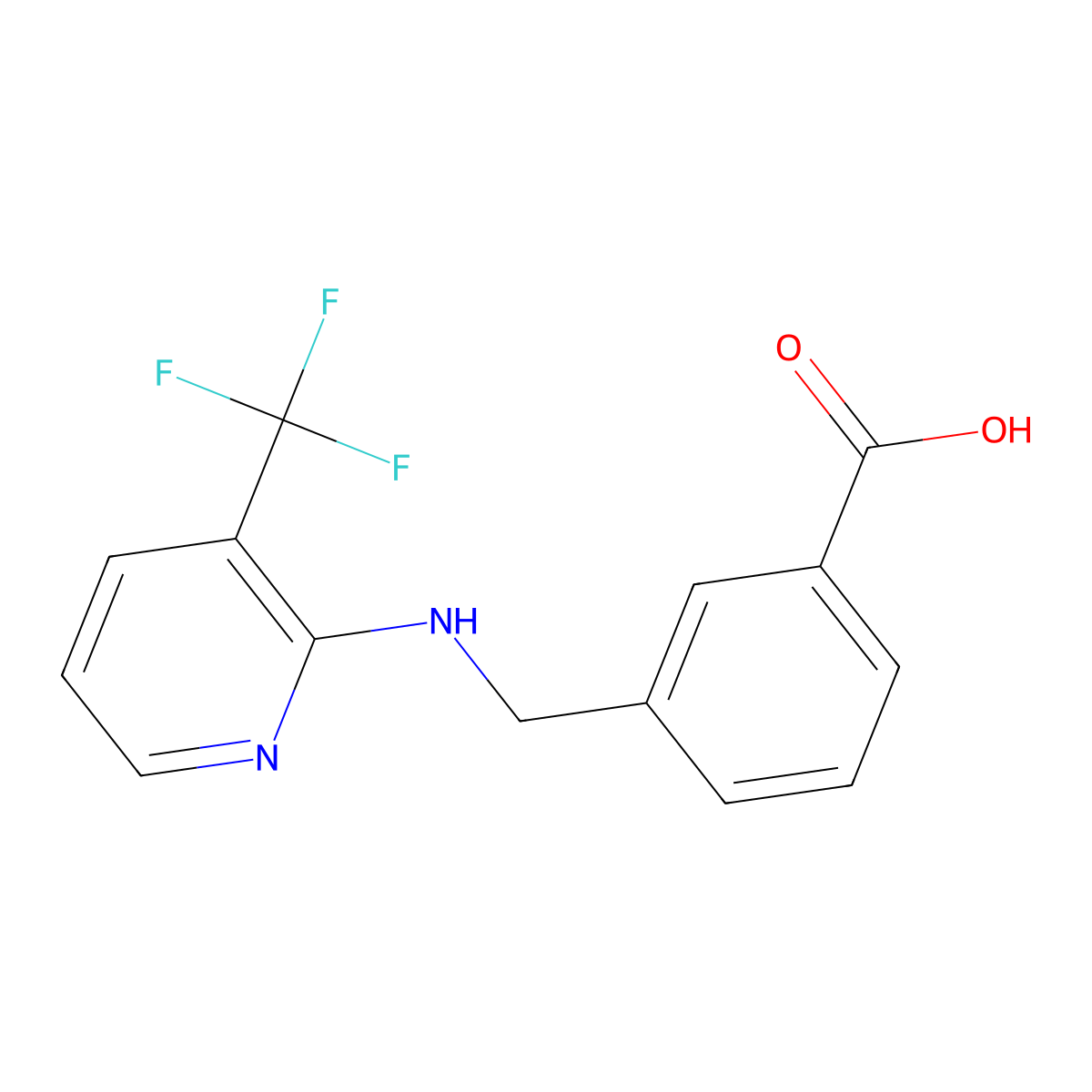 3-({[3-(Trifluoromethyl)pyridin-2-yl]amino}methyl)benzoic acid molecular structure, CAS 1178742-30-7