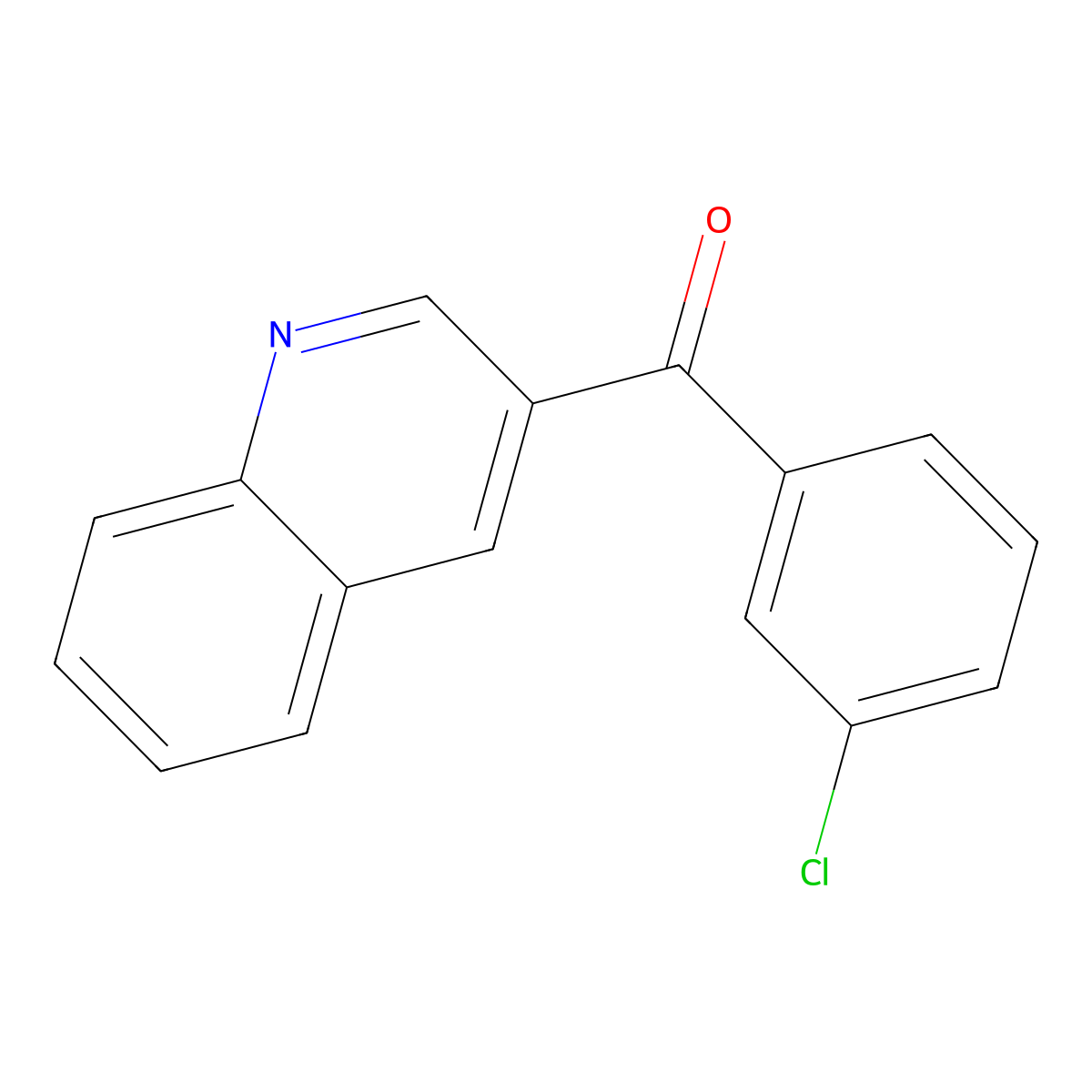 (3-Chlorophenyl)(quinolin-3-yl)methanone molecular structure, CAS 1178743-28-6