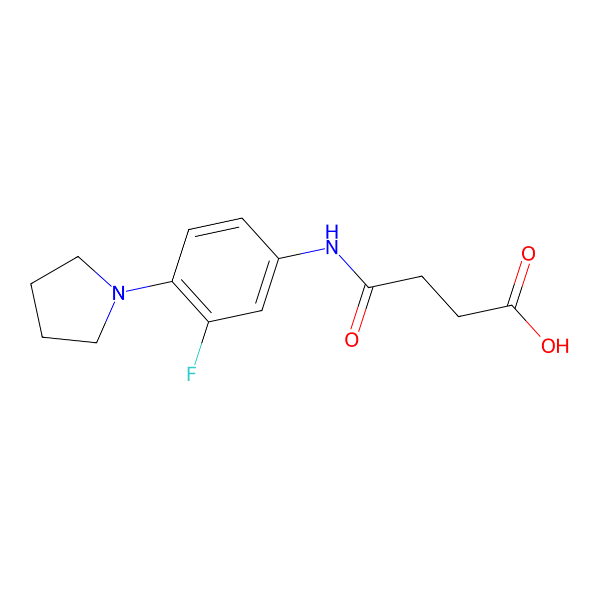 4-((3-Fluoro-4-(pyrrolidin-1-yl)phenyl)amino)-4-oxobutanoic acid molecular structure, CAS 1178749-62-6