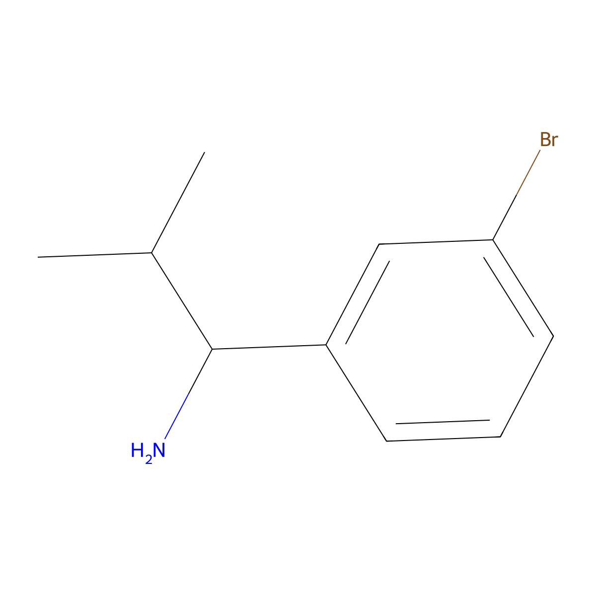 1-(3-Bromophenyl)-2-methylpropan-1-amine molecular structure, CAS 1178751-83-1
