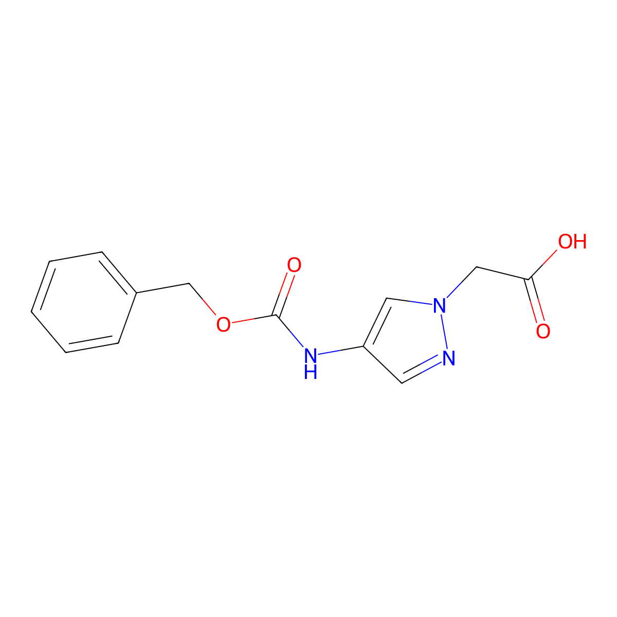 2-(4-(((Benzyloxy)carbonyl)amino)-1h-pyrazol-1-yl)acetic acid molecular structure, CAS 1178752-44-7