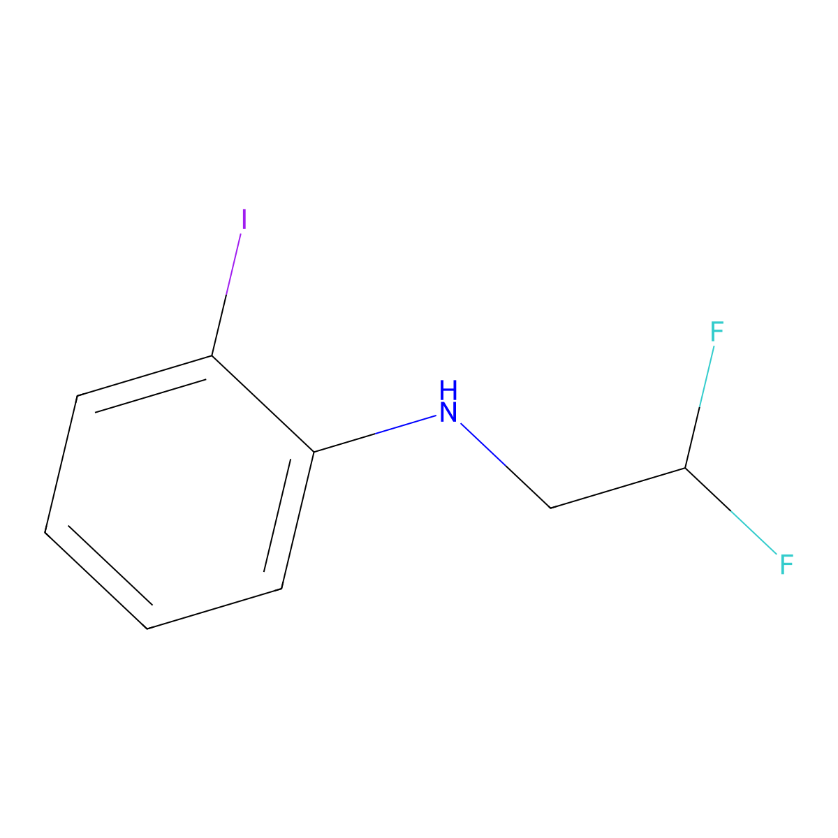 N-(2,2-difluoroethyl)-2-iodoaniline molecular structure, CAS 1178753-85-9
