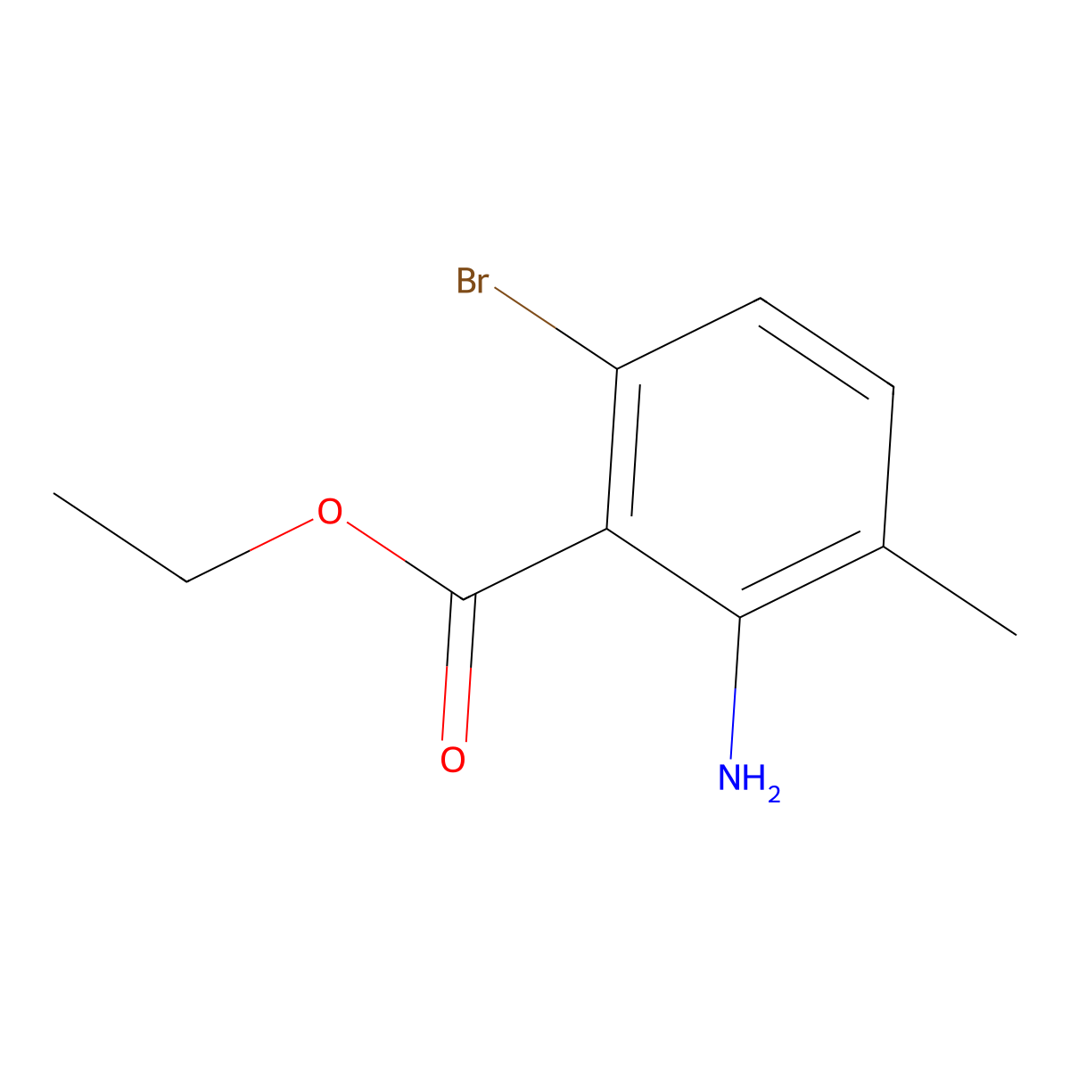 Ethyl 2-amino-6-bromo-3-methylbenzoate molecular structure, CAS 1178753-87-1
