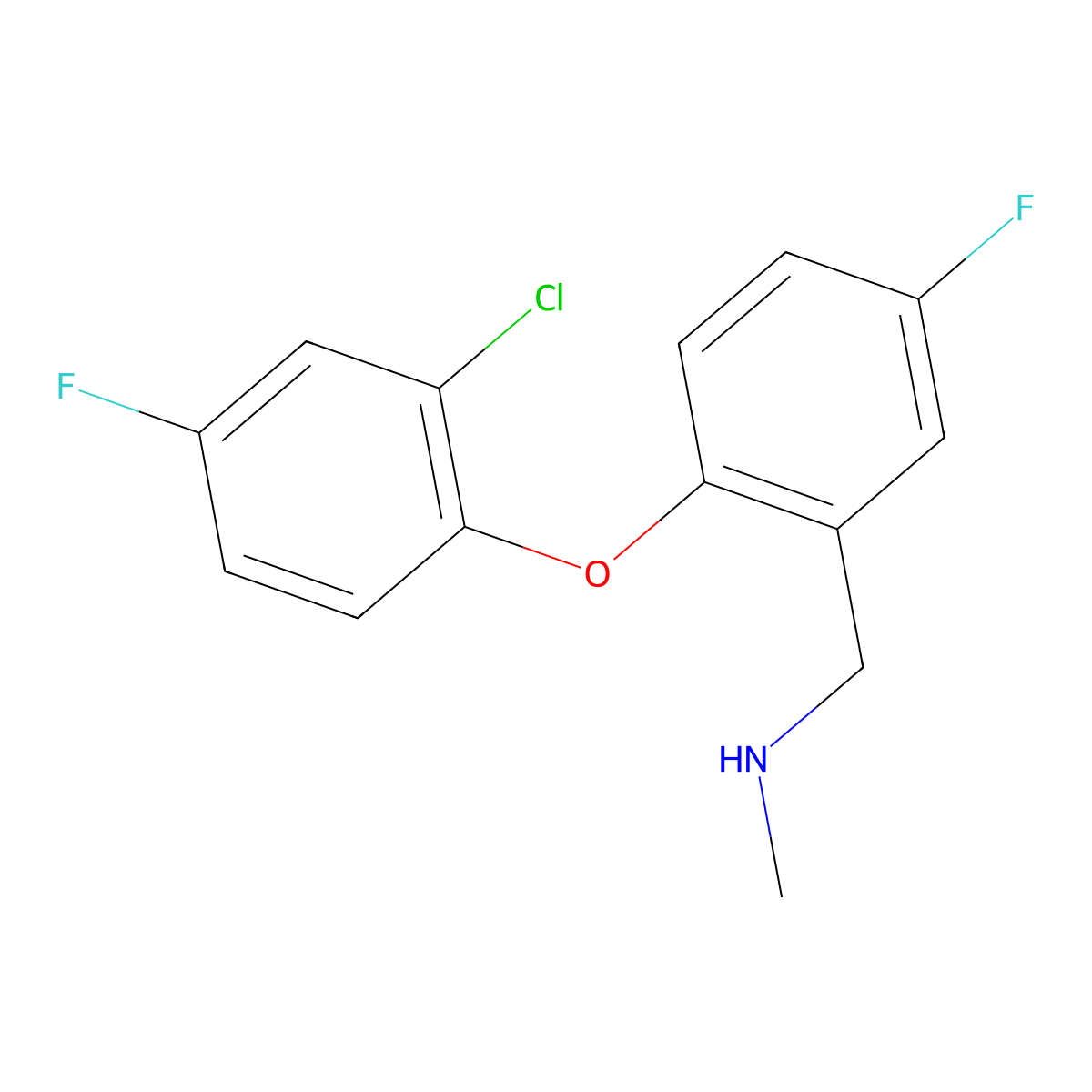 {[2-(2-Chloro-4-fluorophenoxy)-5-fluorophenyl]methyl}(methyl)amine molecular structure, CAS 1178757-26-0