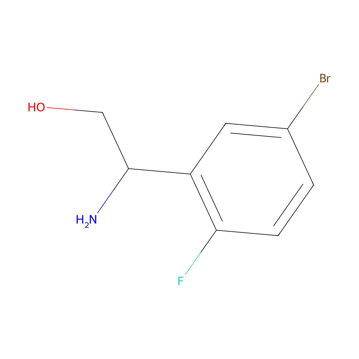 2-Amino-2-(5-bromo-2-fluorophenyl)ethan-1-ol molecular structure, CAS 1178757-98-6