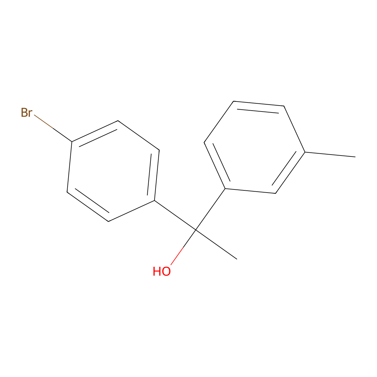 alpha-(4-Bromophenyl)-alpha-methyl-3-methylbenzenemethanol molecular structure, CAS 1178760-03-6