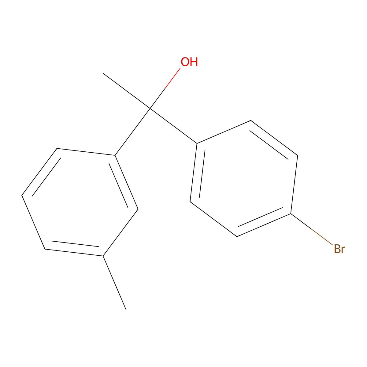 alpha-(4-Bromophenyl)-alpha-methyl-3-methylbenzenemethanol molecular structure, CAS 1178760-03-6