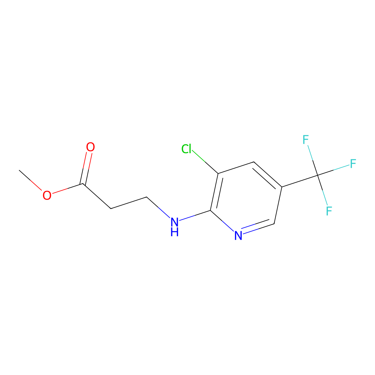 Methyl 3-{[3-chloro-5-(trifluoromethyl)pyridin-2-yl]amino}propanoate molecular structure, CAS 1178761-93-7