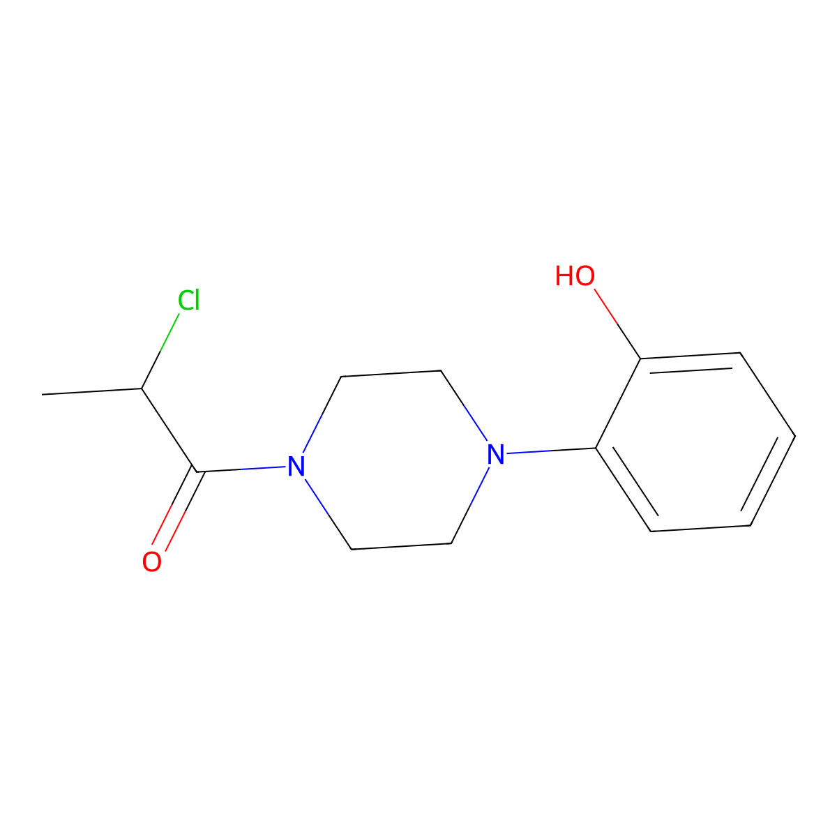 2-Chloro-1-[4-(2-hydroxyphenyl)piperazin-1-yl]propan-1-one molecular structure, CAS 1178761-97-1