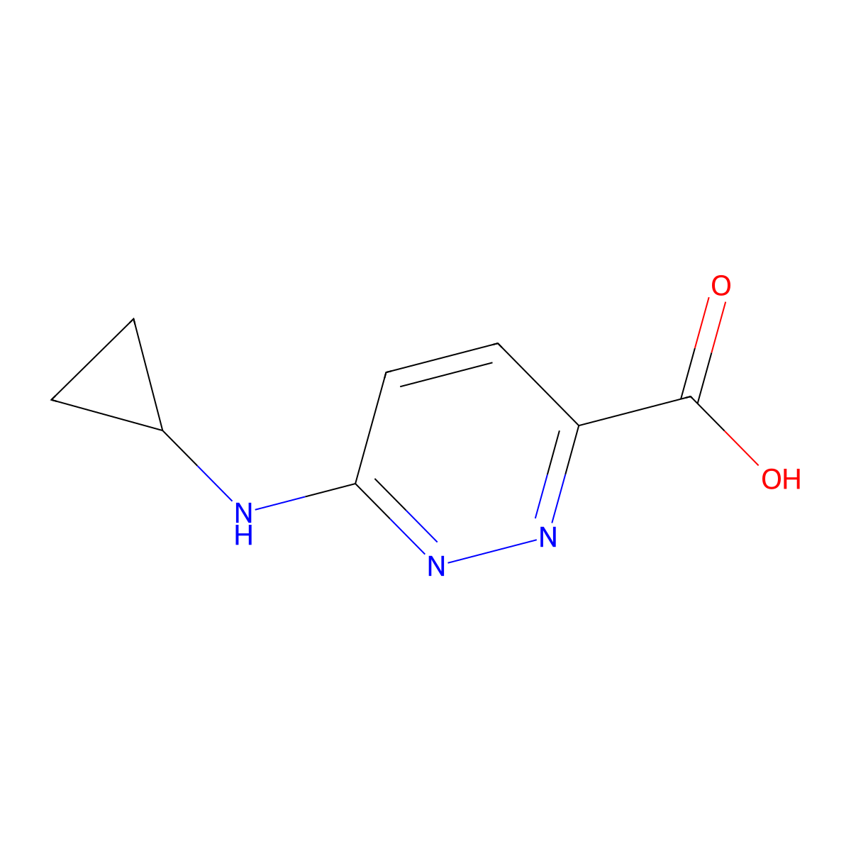 6-(Cyclopropylamino)pyridazine-3-carboxylic acid molecular structure, CAS 1178768-37-0