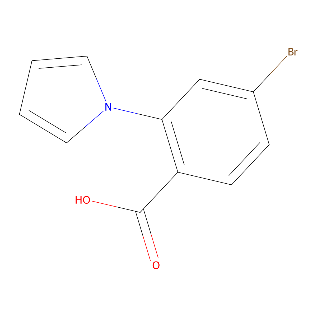 4-bromo-2-(1H-pyrrol-1-yl)benzoic acid molecular structure, CAS 1178768-82-5