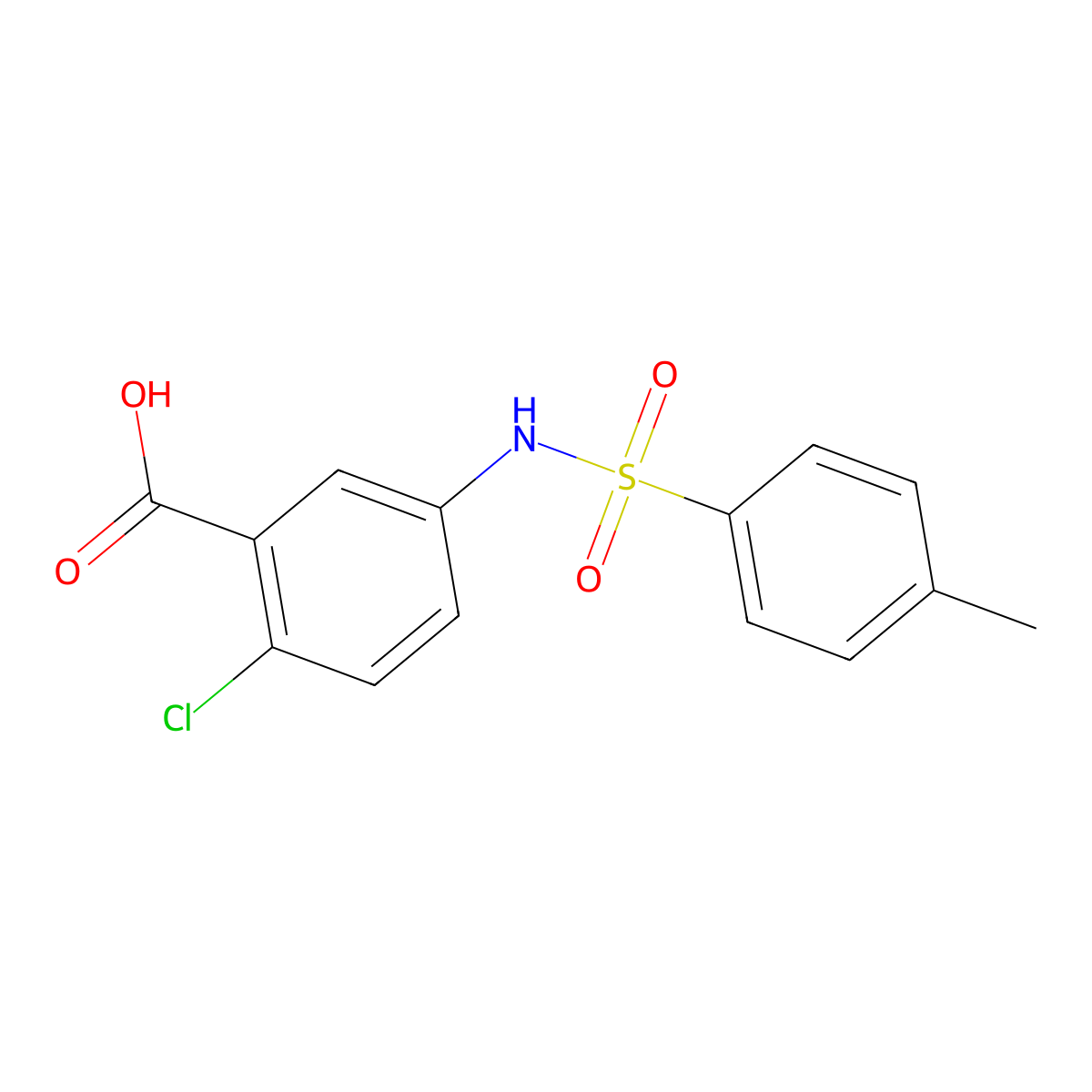 2-Chloro-5-([(4-methylphenyl)sulfonyl]amino)benzoic acid molecular structure, CAS 1178769-30-6