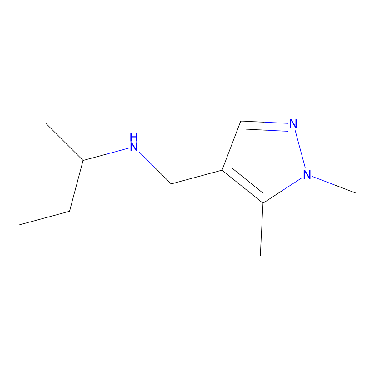 (Butan-2-yl)[(1,5-dimethyl-1H-pyrazol-4-yl)methyl]amine molecular structure, CAS 1178771-02-2
