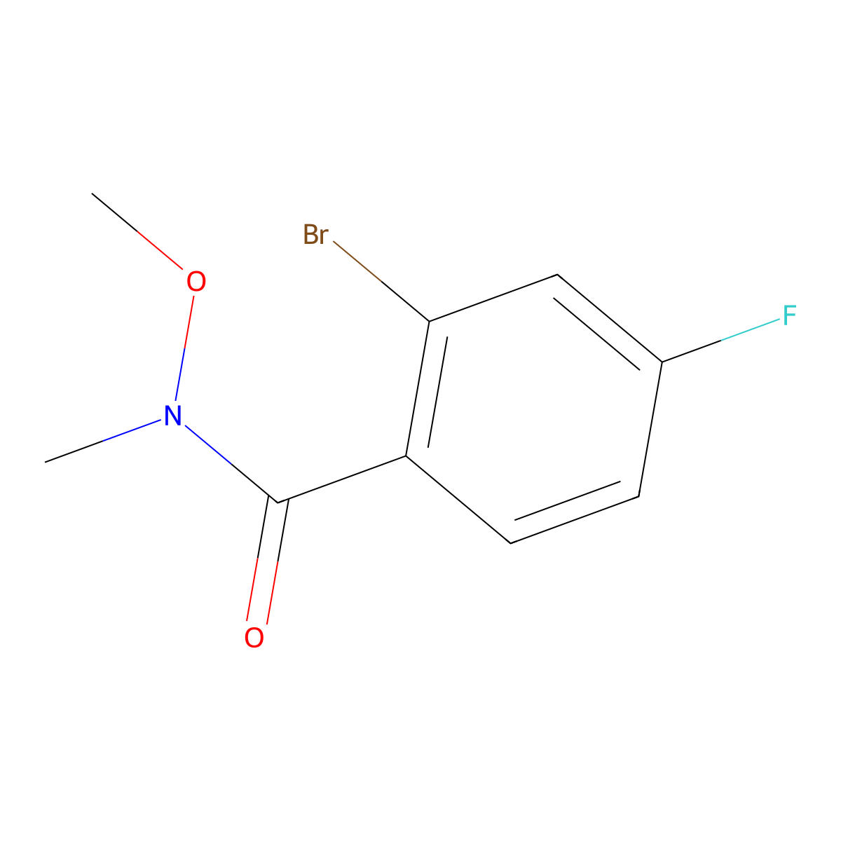 2-Bromo-4-fluoro-N-methoxy-N-methylbenzamide molecular structure, CAS 1178776-68-5