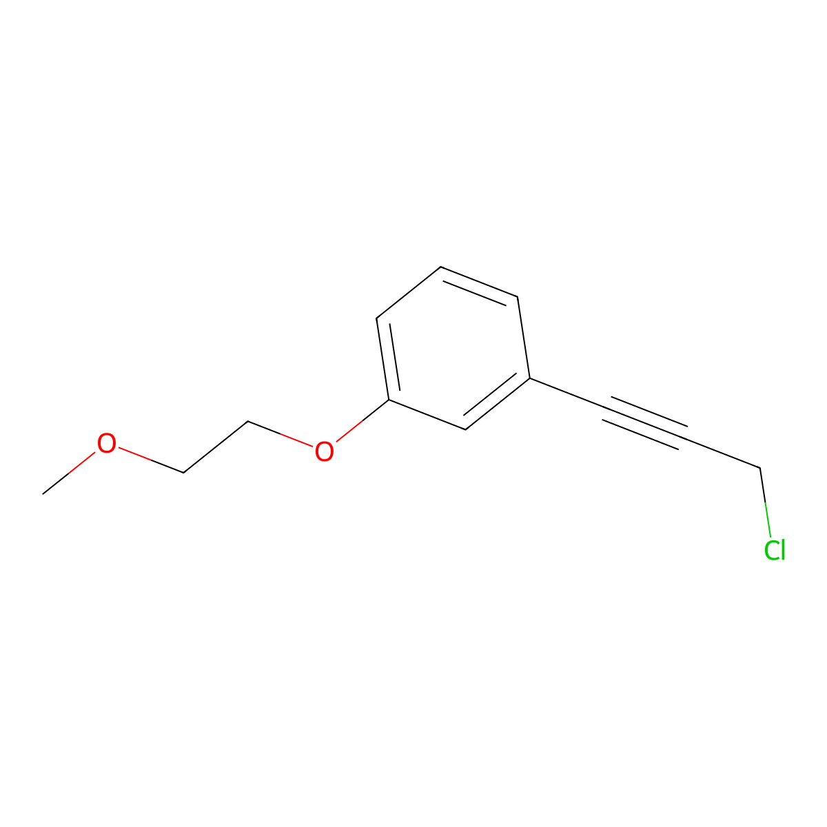 1-(3-Chloroprop-1-yn-1-yl)-3-(2-methoxyethoxy)benzene molecular structure, CAS 1178779-15-1