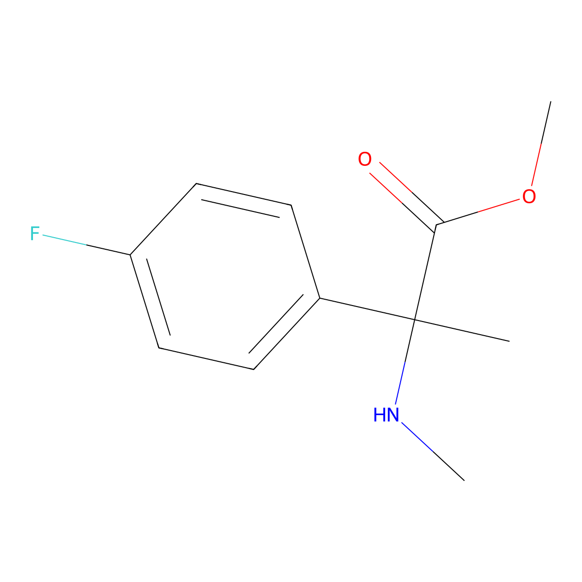 Methyl 2-(4-fluorophenyl)-2-(methylamino)propanoate molecular structure, CAS 1178781-92-4