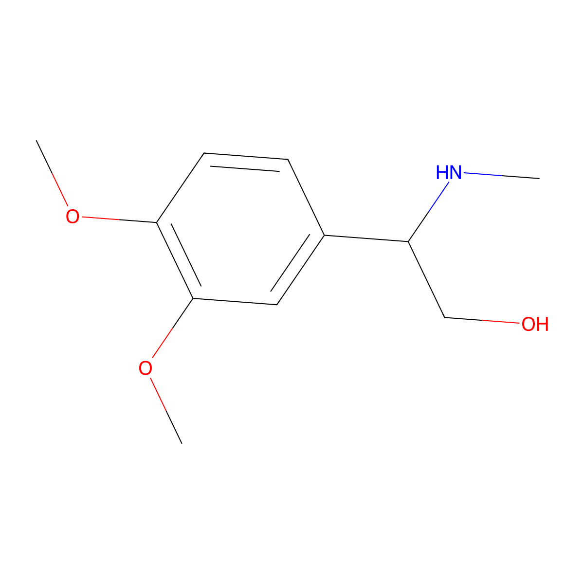 2-(3,4-Dimethoxyphenyl)-2-(methylamino)ethan-1-ol molecular structure, CAS 1178782-61-0