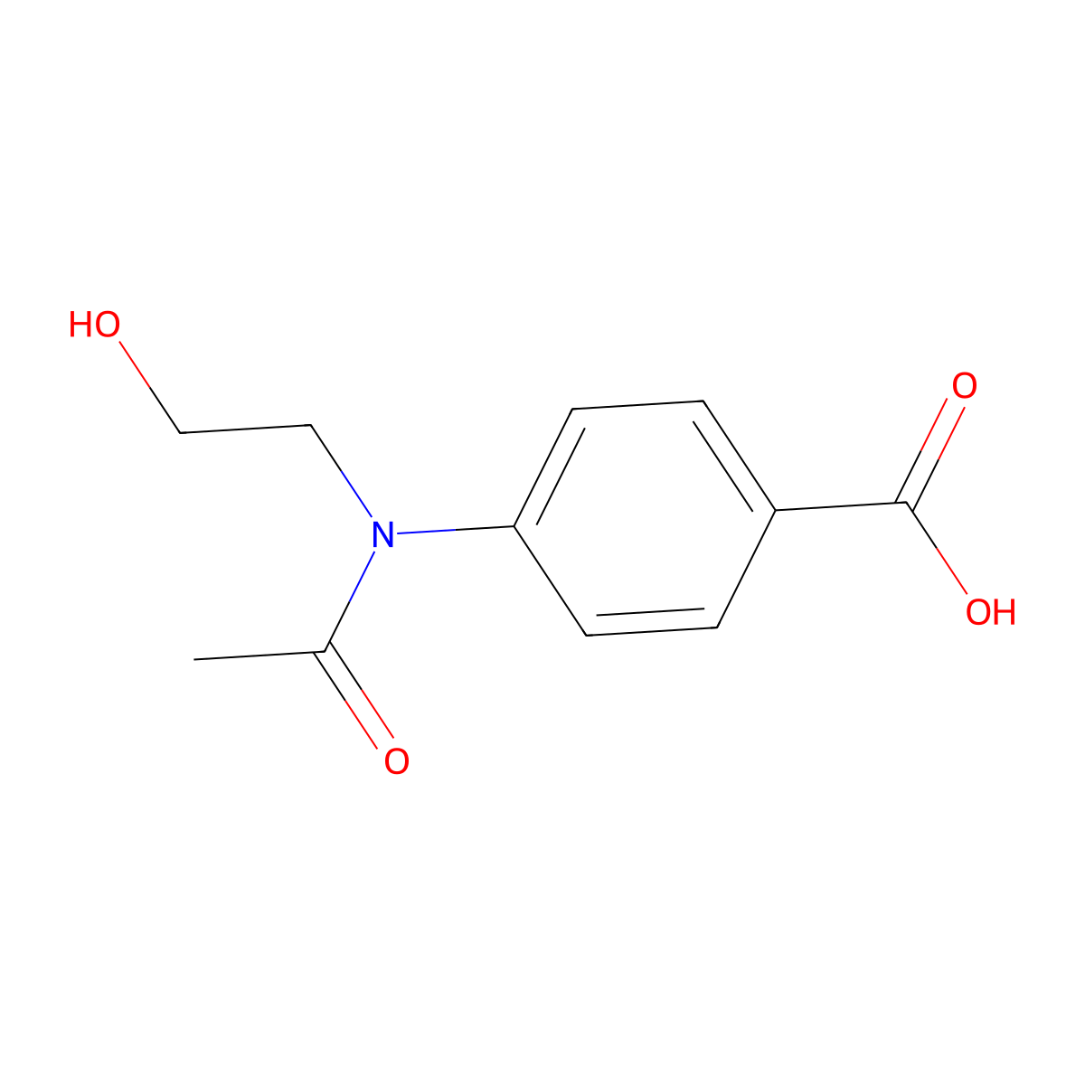 4-[N-(2-hydroxyethyl)acetamido]benzoic acid molecular structure, CAS 1178782-65-4