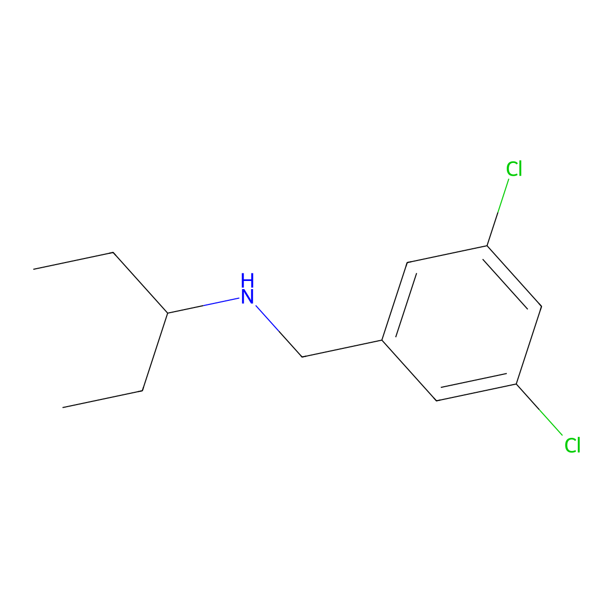 [(3,5-Dichlorophenyl)methyl](pentan-3-yl)amine molecular structure, CAS 1178784-67-2