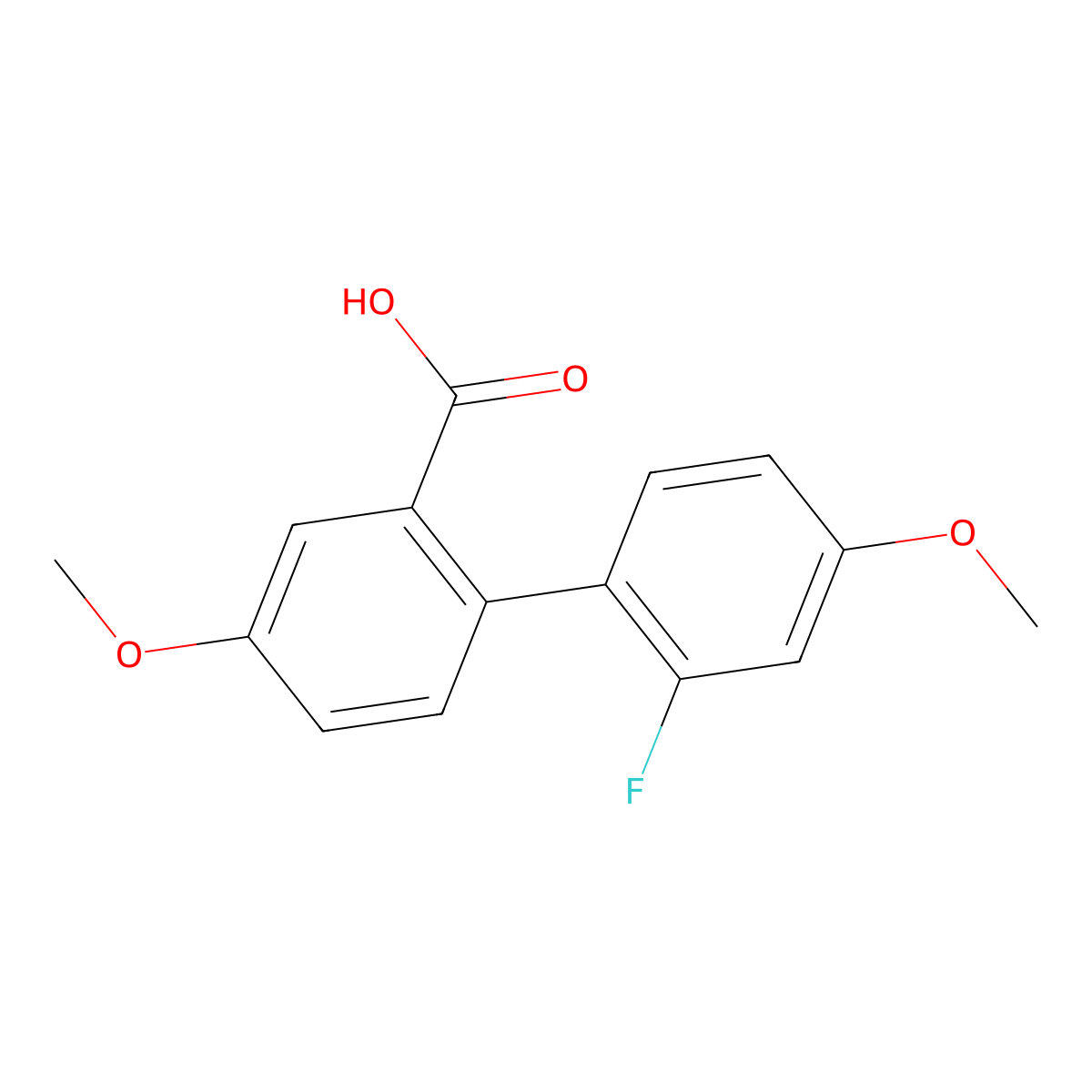 2-(2-Fluoro-4-methoxyphenyl)-5-methoxybenzoic acid molecular structure, CAS 1178785-35-7