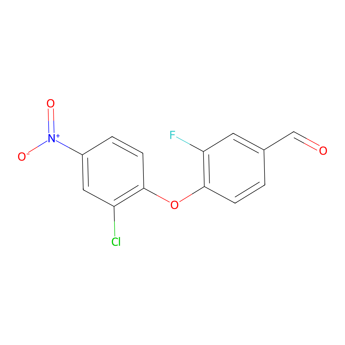 4-(2-Chloro-4-nitrophenoxy)-3-fluorobenzaldehyde molecular structure, CAS 1178786-06-5